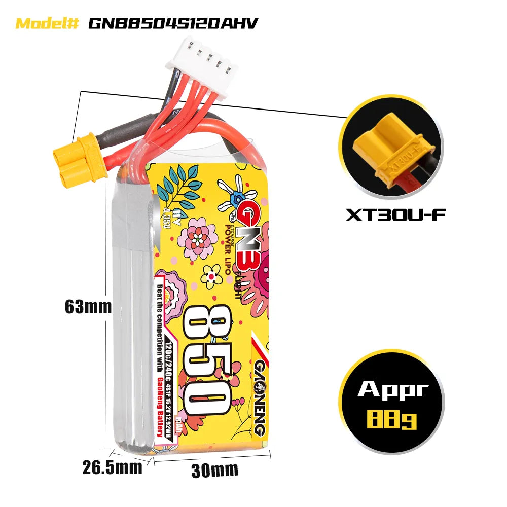 GNB 850mah 4S 15.2V Lipo Battery
