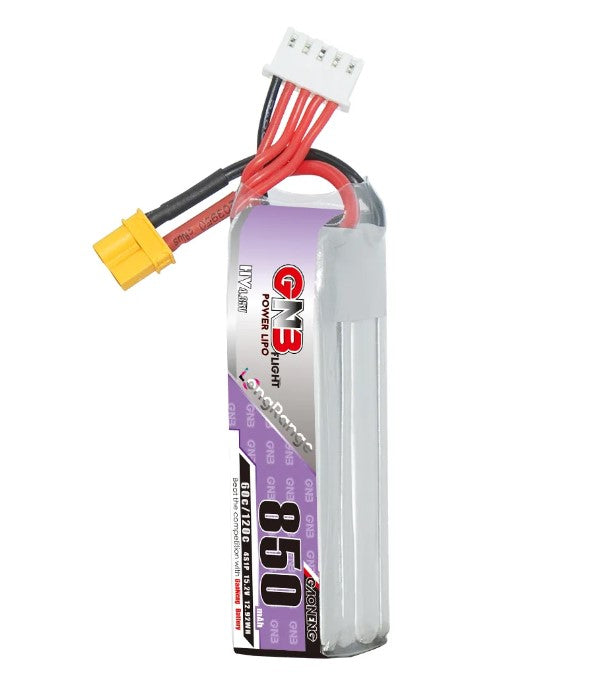 GNB LiHV 4S 15.2V 850mAh 60C XT30 LiPo Battery Long Range