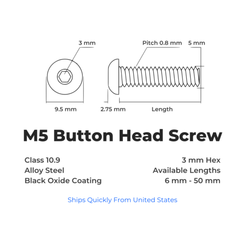 M5 Button Head Socket Cap Screw