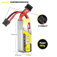 GNB 380mah 3S1P 11.4V HV 90C Lipo Battery