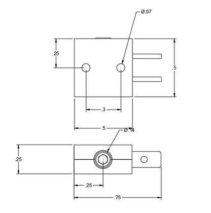 FingerTech Mini Power Switch Dimensions