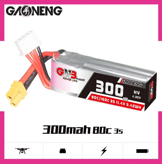 GNB LiHV 3S 11.4V 300mAh 80C XT30 LiPo Battery