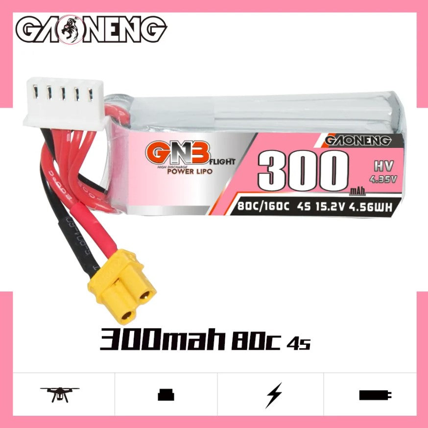 GNB LiHV 4S 15.2V 300mAh 80C XT30 LiPo Battery