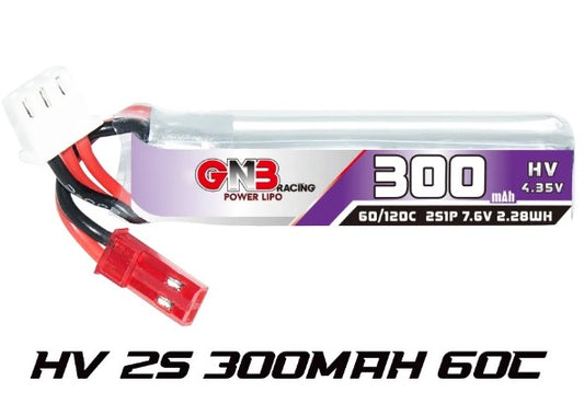 GNB LiHV 2S 7.6V 300mAh 60C JST LiPo Battery