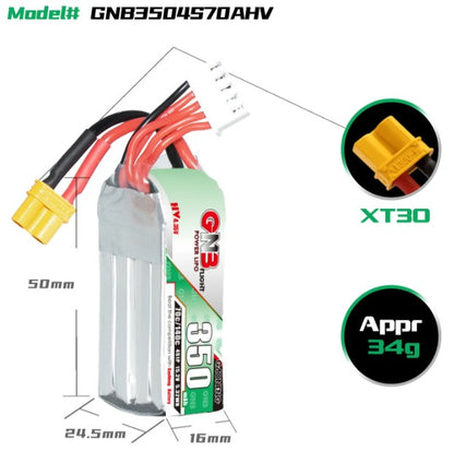 GNB LiHV 4S 15.2V 350mAh 70C XT30 LiPo Battery