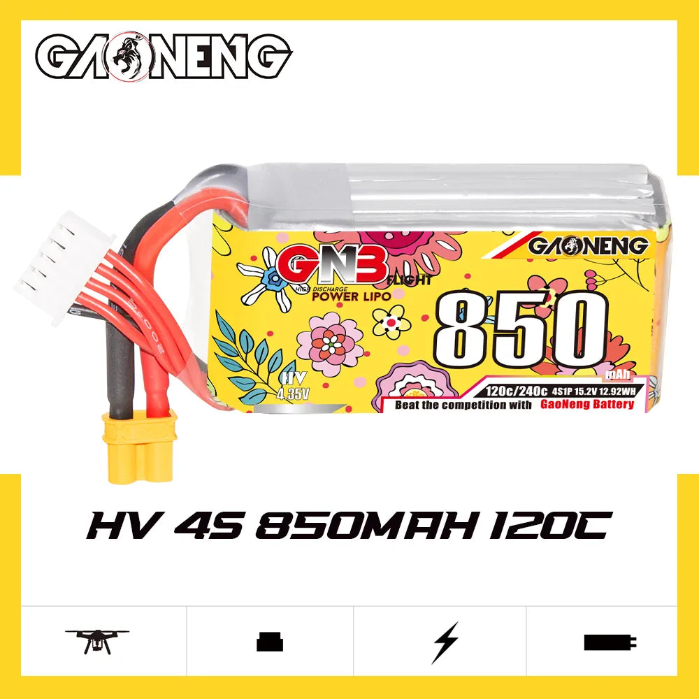 GNB 850mah 4S 15.2V Lipo Batteries (2 pieces)