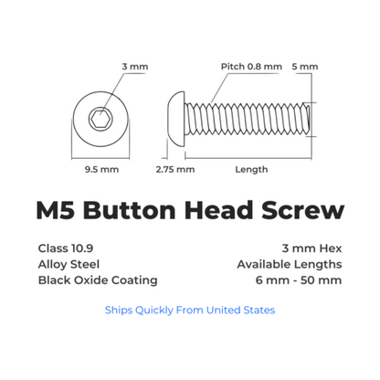 M5 Button Head Socket Cap Screw